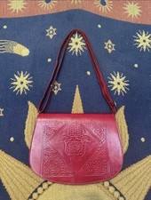 Moroccan Red leather embossed