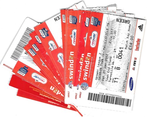 Swindon town match tickets - -,