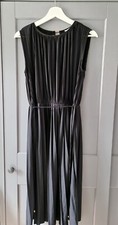 H&M Women Black Pleated Dress - Size UK XS/S