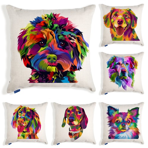 Dog cushion cover pet portrait - dog,