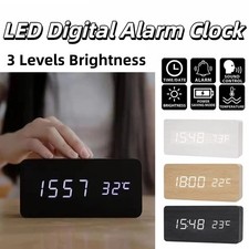 Alarm clock led wooden - clock, watch