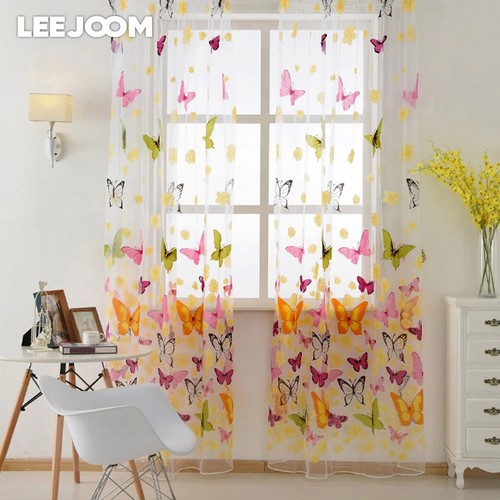 Butterfly sheer curtain - curtain, rod