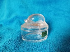 Vintage Luminarc Verrerie D’Arques France Crystal Hedgehog Trinket Box Pot