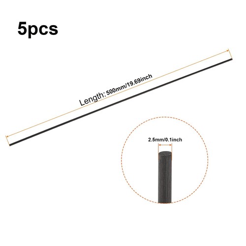 Black glassfiber rods fiber - rods,