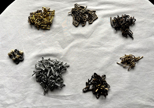 Vintage mixed curtain hooks - mixed,