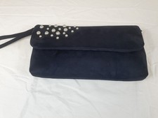 Ladies Suede Hotter Navy & Pearl Clutch/ Shoulder Bag