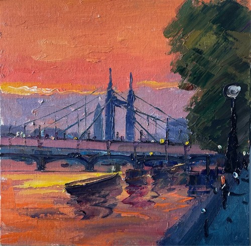 London albert bridge sunset - albert,