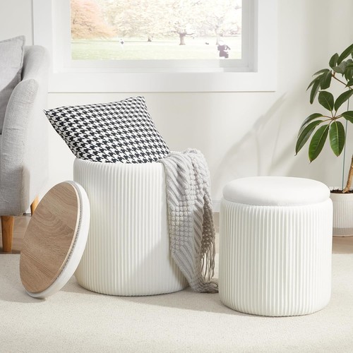 Round bench with storage set - with, (set