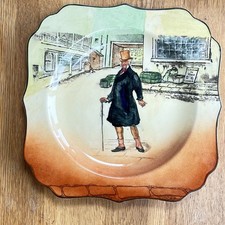 Mr Micawber Royal Doulton Dickens Ware Scalloped Plate VG Vintage Condition