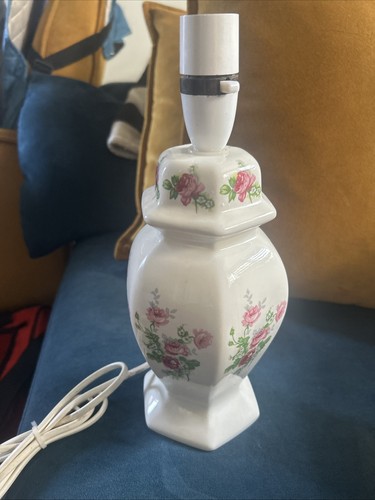 Vintage floral table lamp - floral,