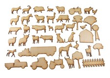42pcs Wooden MDF Farm Set