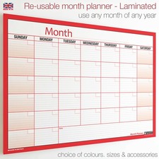 Month Planner LAMINATED Extra Large Wall Chart Weekly Monthly To Do Wipe Clean