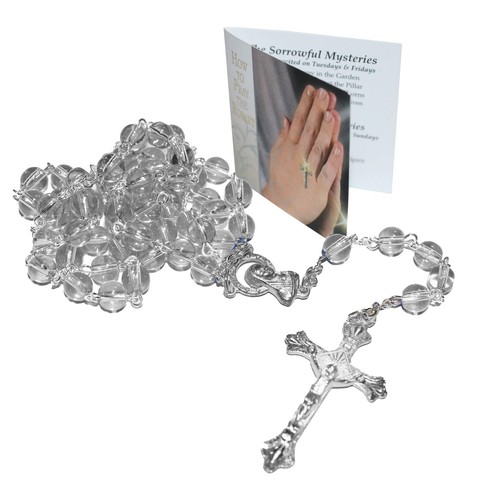 Communion clear rosary - rosary, beads
