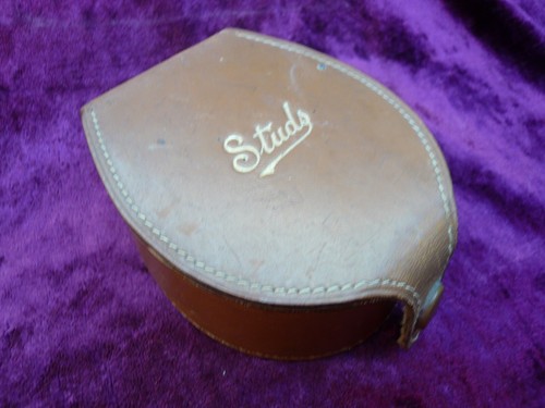 Vintage leather stud box - leather,