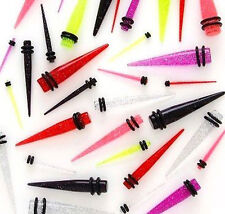 Sparkle Glitter Ear Stretcher Taper Expander Body Piercing Acrylic UV Stretcher