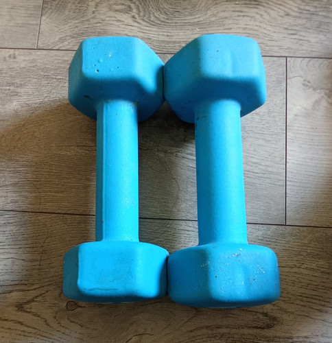 Blue hex dumbbells pair - hex,