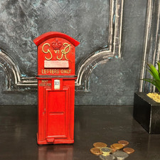 21cm Vintage Notting Hill British Royal Mail Red Post Box Money Box Pillar Box