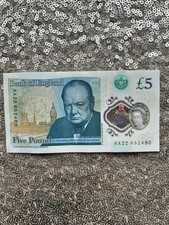 Rare Five Pound Polymer Note-AA22 652480