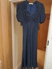 Elegant Navy Spotted Dress - Tara Starlet - Size 14 (more like 12 though)