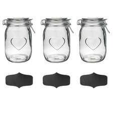 Heart Glass Storage Jars with