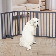 3 Panels Baby Safety Playpen Wooden Barrier Pet Gate Room Divider Foldable Fence