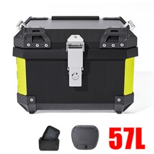 57L Motorcycle Top Box Luggage Case Black Universal Tail Carrier Tool Storage