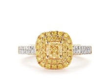 Natural Vivid Canary Yellow Diamond Ring 