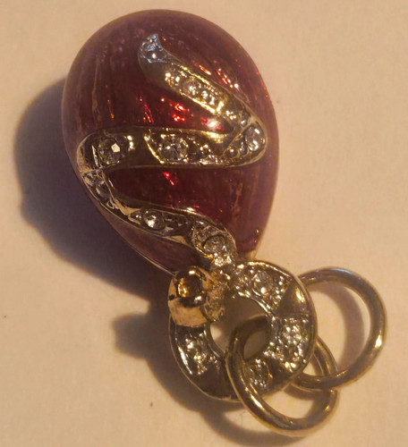 Vintage red enamel crystal - red,