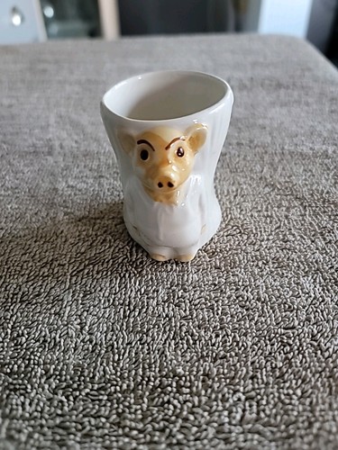 Vintage egg cup pig - cup, &