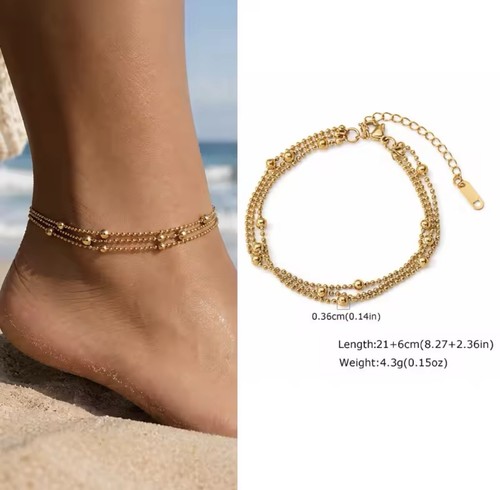 Waterproof layered anklet - layered, for
