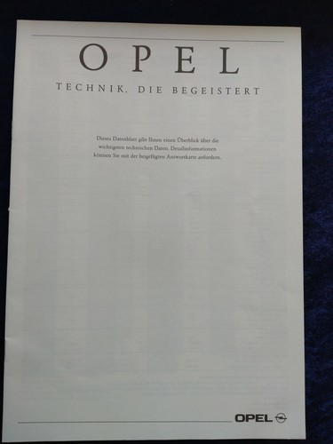 Opel technical data - opel,