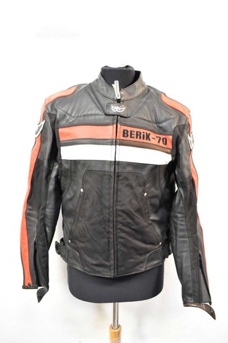 Men leather jacket - leather, berik