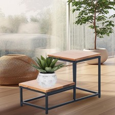 Wooden Display Rack Tea Set Rack Display Stand 2 Tier Multifunctional Storage