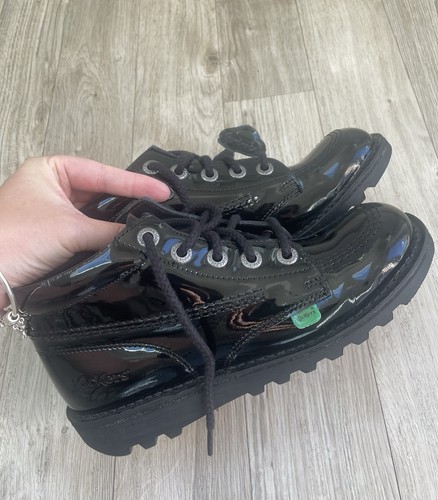 Kickers black patent leather - black,