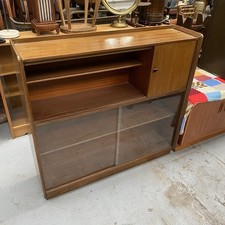 Vintage Mid Century Sliding Glass Doors Bookcase Retro