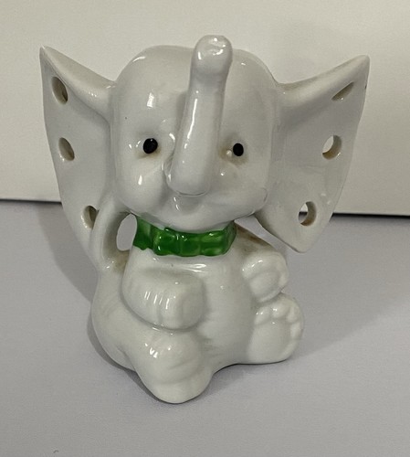 Vintage ceramic white elephant - vintage,