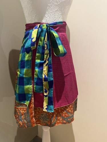 Multicolored silk skirt - multicolored,