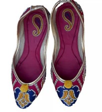 Embroidered  Jutti Sandals Slipper Shoes Size 5 Handmade indian