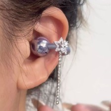2Pcs Crystal Earphone Clip