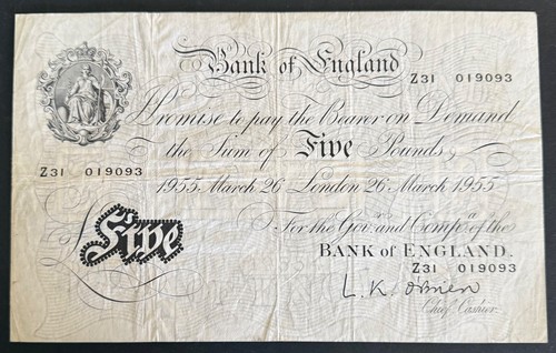 Bank england white 5 - england*, £5