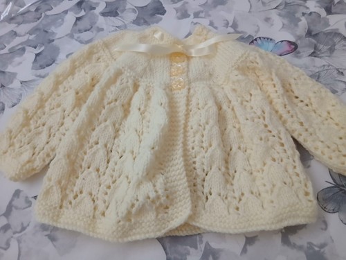 Hand knitted matinee coat - matinee, in