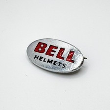 Vintage BELL Motorcycle Helmets Enamel Pin Badge Brooch Lapel Biker Motorbike