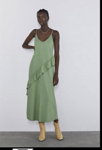 Zara green cotton - green, v-neck