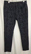 PHASE EIGHT Women's Rose Flock Jeans Black Slim Fit UK12 32" L29" Cassual E3975