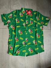British & Irish Lions Short Sleeve Green Button Up Rugby Shirt Sizes S/M/L/XL/XX