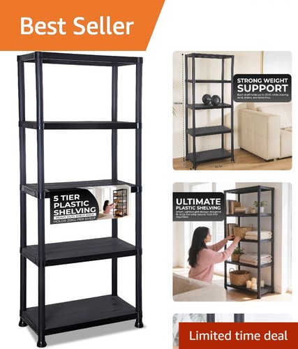 Tier plastic shelving unit - plastic,