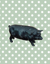 Medium Black Pig Figurine | John Hill & Co Farm & Countryside Lead Toy