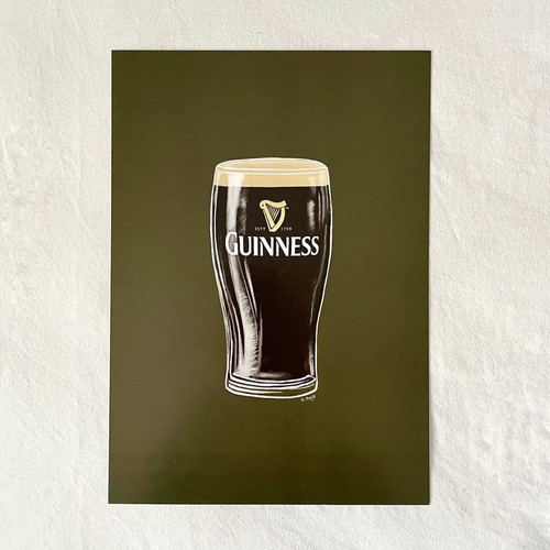 Guinness pint glass print - guinness,