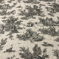 Linen Toile De Jouy Black