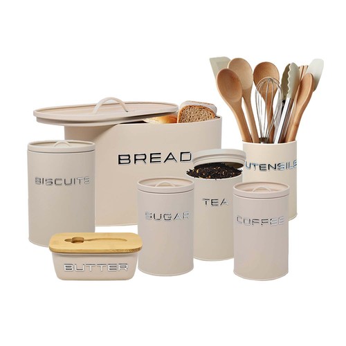 Kitchen canisters cream - cream, metal